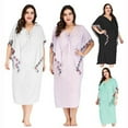 thumbnail image 1 of LELINTA Beach Sun Dress for Womens Casual V Neck Loose Long Dress Flowy Summer Holiday Maxi Dress, 1 of 5