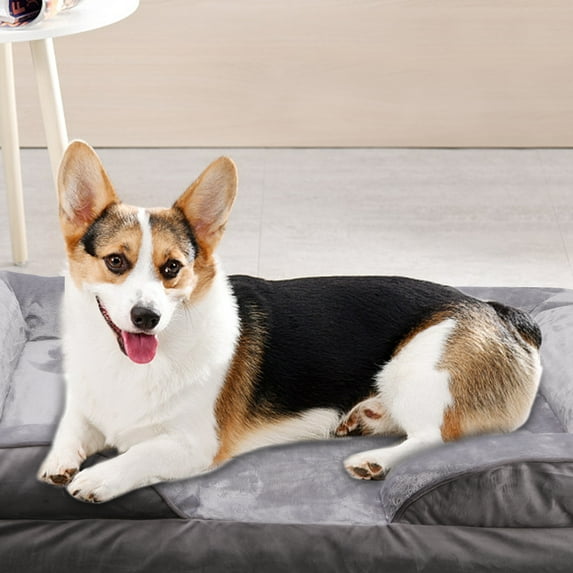 LELINTA Extra Large Pet Dog Bed with Orthopedic Memory Foam, Dog Waterproof Liner & Washable Cover (Gray)
