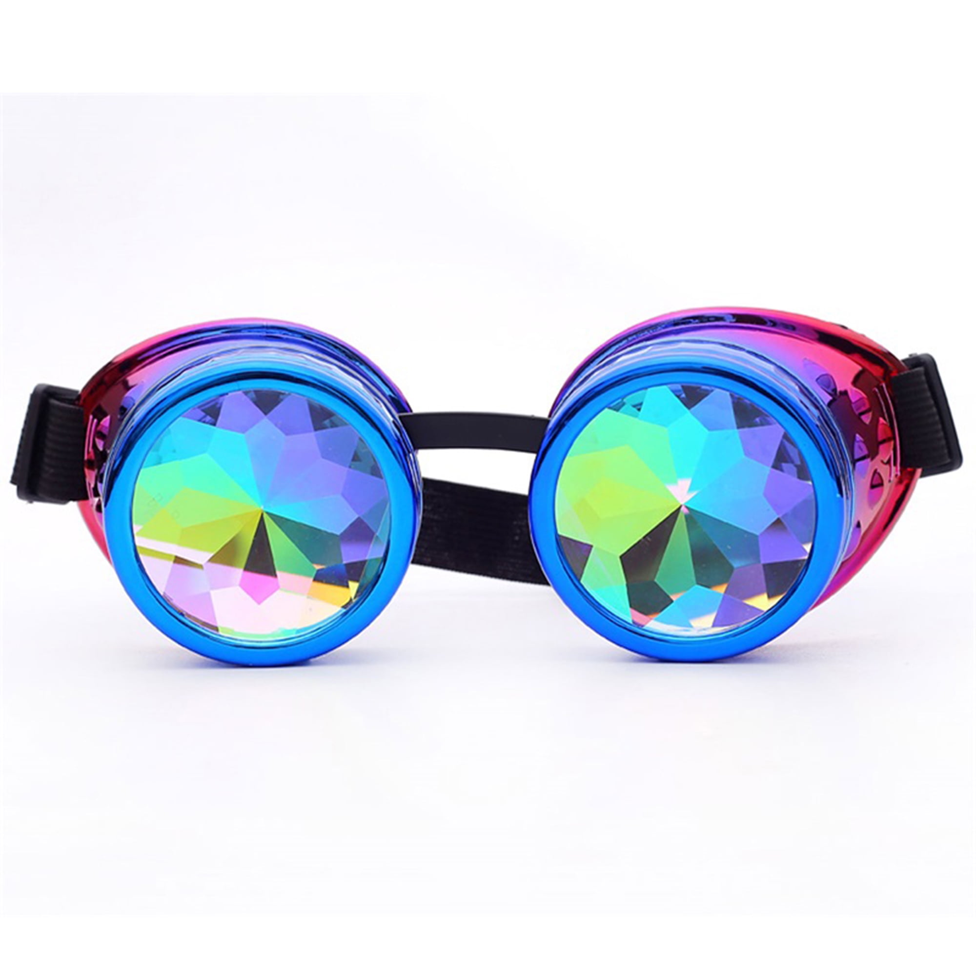 DODOING Steampunk Cosplay Goggles Rainbow Rave Glasses with