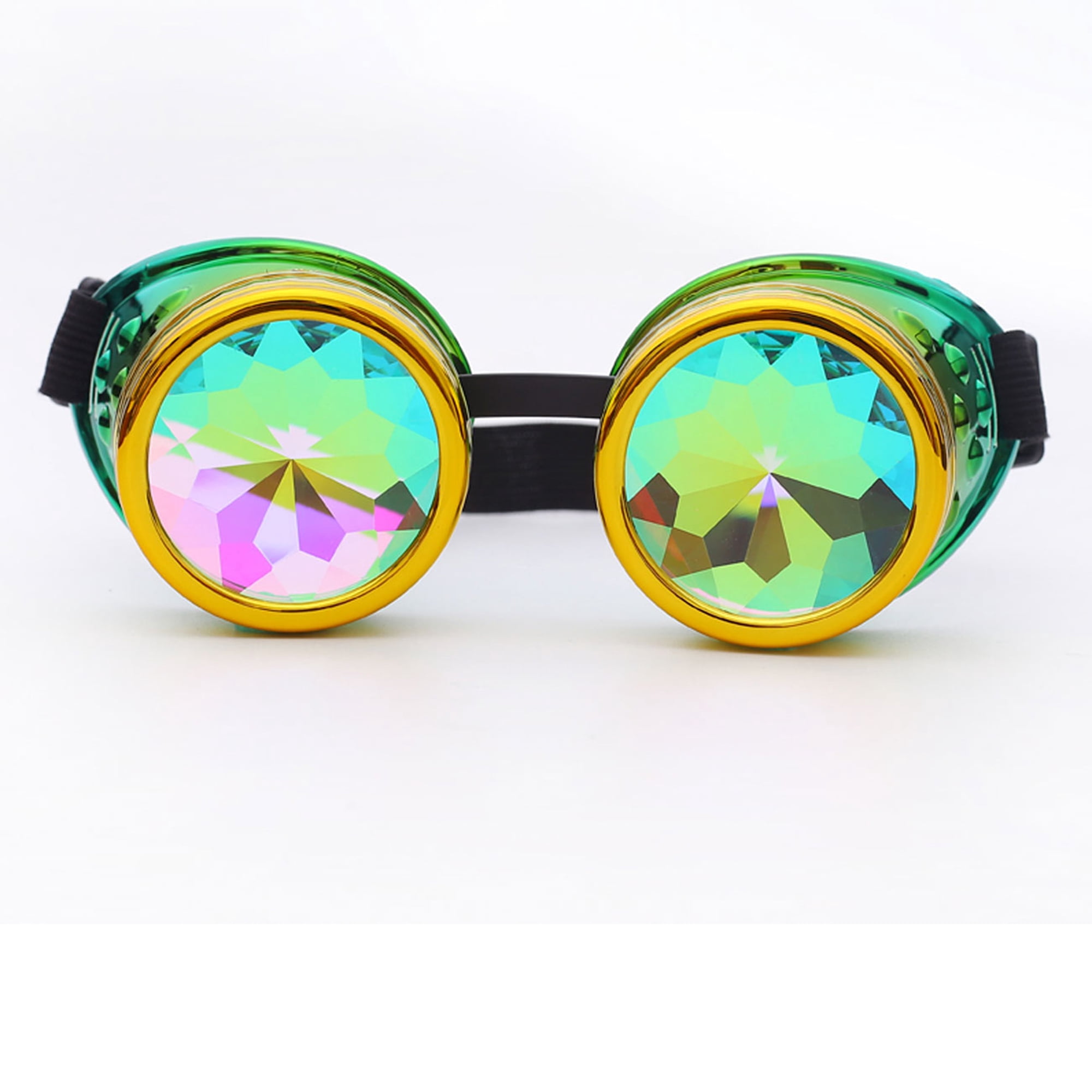 Rave Rainbow Crystal Lenses Steampunk Goggles… Amazon.com: FUT ABS Rainbow Spiked Steampunk Goggles  main image 4