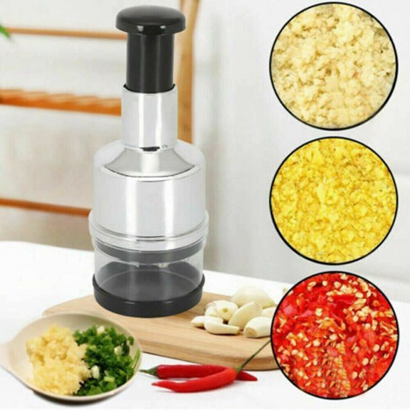 LELINTA Manual Hand Chopper Onion Garlic Mincer Pressing Vegetable Fruit Cutter Slicer, Stainless Steel Blades Nut Chopper Manual Hand Food Chopper Handheld Food Chopper