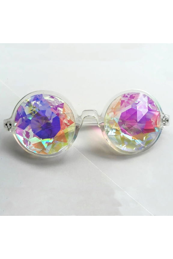 Goggles Mosaic Rainbow Kaleidoscope Sunglasses Special Lens Diffraction Rave Glasses Clear PiLELINTA Black