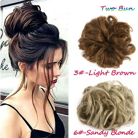 LELINTA Hair Bun Extensions Wavy Curly Messy Hair Extensions Donut Hair Chignons Hair Piece Wig Hairpiece