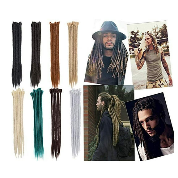 LELINTA Hair Extensions For Men 20" Synthetic Locks Hair Extensions Crochet Twist Braiding Ponytail Hip-Hop Reggae Hair 5 Strands/Pack,25g