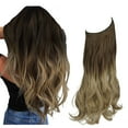 thumbnail image 1 of LELINTA Hair Extensions with Invisible Transparent Wire Adjustable No Clips in Curly Wavy Invisible Hidden Hairpiece for Women 18/20 Inch - Cool Light Blonde, 1 of 8