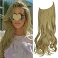 thumbnail image 1 of LELINTA Hair Extensions with Invisible Transparent Wire Adjustable No Clips in Curly Wavy Invisible Hidden Hairpiece for Women 18/20 Inch - Cool Light Blonde, 1 of 8