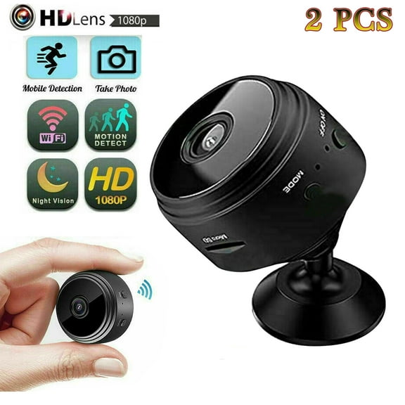 LELINTA Indoor Camera, 1080P Home Security Camera, Pet Camera ,Night Vision, Motion Detection, 2-Way Audio, 360WiFi Camera Wireless for Baby/Dog/Nanny,(2 PCS Black )