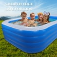 thumbnail image 1 of LELINTA Inflatable Pools Inflatable Pool for Adults, Blow Up Pool with Air Pump,102"x62"x27"/120"x 72"x27" 4 Layers Rectangle Kids Swimming Pool For Outdoor,Garden,Backyard, 1 of 8