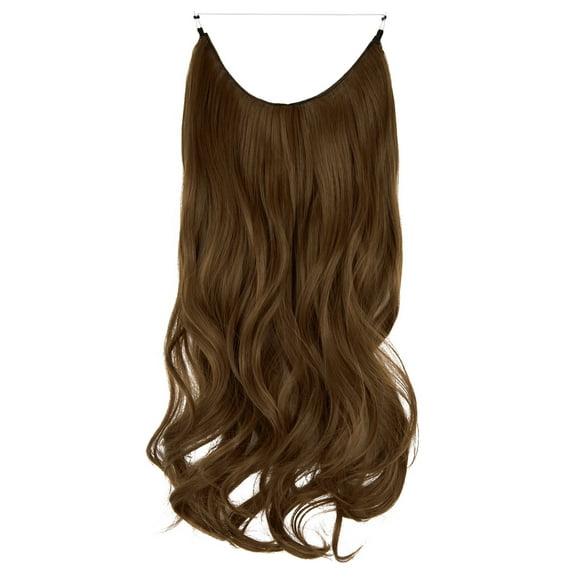 LELINTA Invisible Wire Hair Extension Curly Long Synthetic Hairpiece 18-20 Inch Hidden Wire Headband for Women Heat Resistant Fiber No Clip No Glue Hairpieces