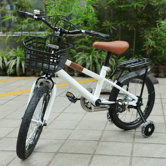 LELINTA Kids Bike Kids' Bicycle 2 Hand Brakes with Training Wheels Bell,Basket 16 Inch Children's Bicycle for Boys Girls Age 3-12 Years