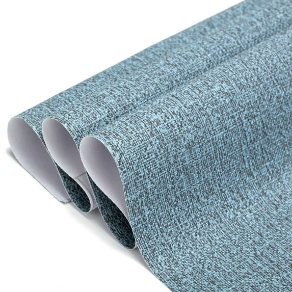 LELINTA Linen Wallpaper Waterproof PVC Self-Adhesive Removable Peel and Stick DIY Wallpaper Flaxen Grasscloth Vinyl Film Wall Stickers Solid Color Decorate Furniture, Grey/ Blue/ Gold/ Green