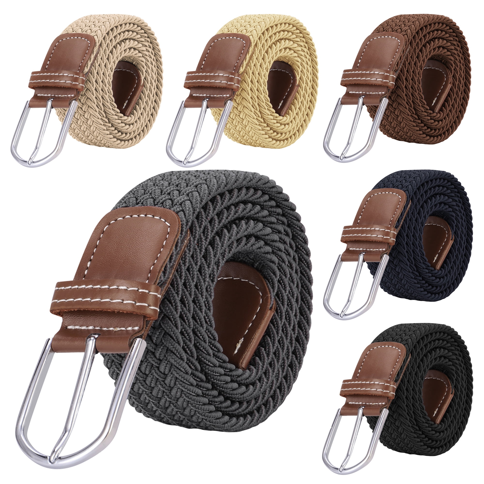 7697 Elastic Braided Stretch Belt For Men Women Big & Tall 56 To 58 Braided Elastic Belt, Unisex stretch belt main image 3