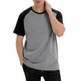 thumbnail image 1 of LELINTA Men's & Big Men's Short Sleeve Raglan T-Shirt Baseball Jersey Casual Sport Tee, M-3XL, Black/ Blue, 1 of 8