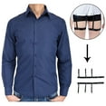 thumbnail image 1 of LELINTA Men's Classic Solid Long Sleeve French Dress Shirt and 1 Pair Shirt Stay Set Button Down Long Sleeve Wrinkle Free Casual Dress Shirts Set (White/ Black/ Blue Size ToXS-2XL), 1 of 7