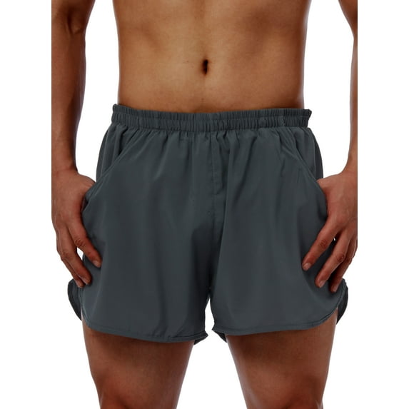 LELINTA Men's Compression Shorts Lightweight Running Gym Training Sports Fitness Shorts Black/ Grey