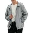 thumbnail image 1 of LELINTA Men's Full Zip Hooded Outdoor Lightweight Waterproof Jacket Waterproof Rain Jacket Drawstring Hem Sport Windbreaker, Grey, 1 of 7