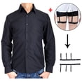 thumbnail image 1 of LELINTA Men's Long Sleeve Dress Shirts + 1 Pair Shirt Stay Set Solid Color Regular Fit Men Long Sleeve Button Down T-shirt (White/ Black/ Blue Size To XS-2XL), 1 of 7