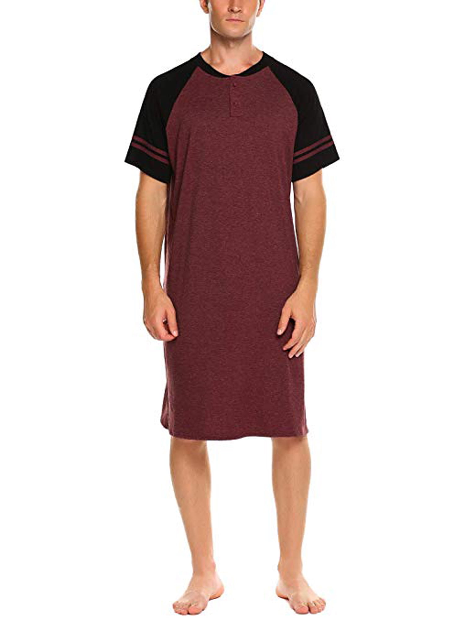 LELINTA Men's Sleepwear & Robes Sleep shirt Men's Nightshirts Short