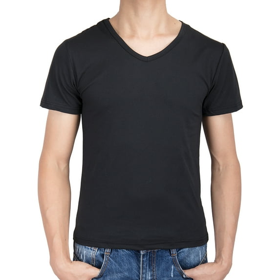 LELINTA Men's Soft Short Sleeve Lightweight V-neck T Shirt Summer Casual Slim Fit Top, White/ Black/ Grey