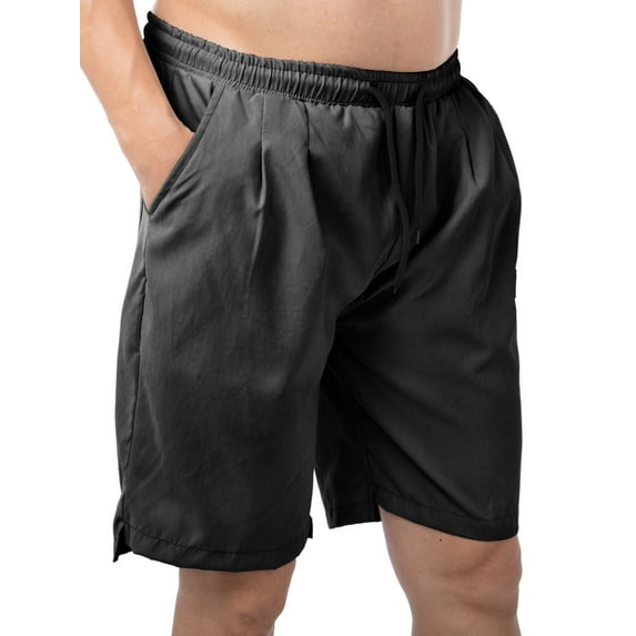 LELINTA Mens Casual Slim Cargo Shorts Big and Tall Shorts with Pockets, Available up to size 5XL Black/ Navy Blue