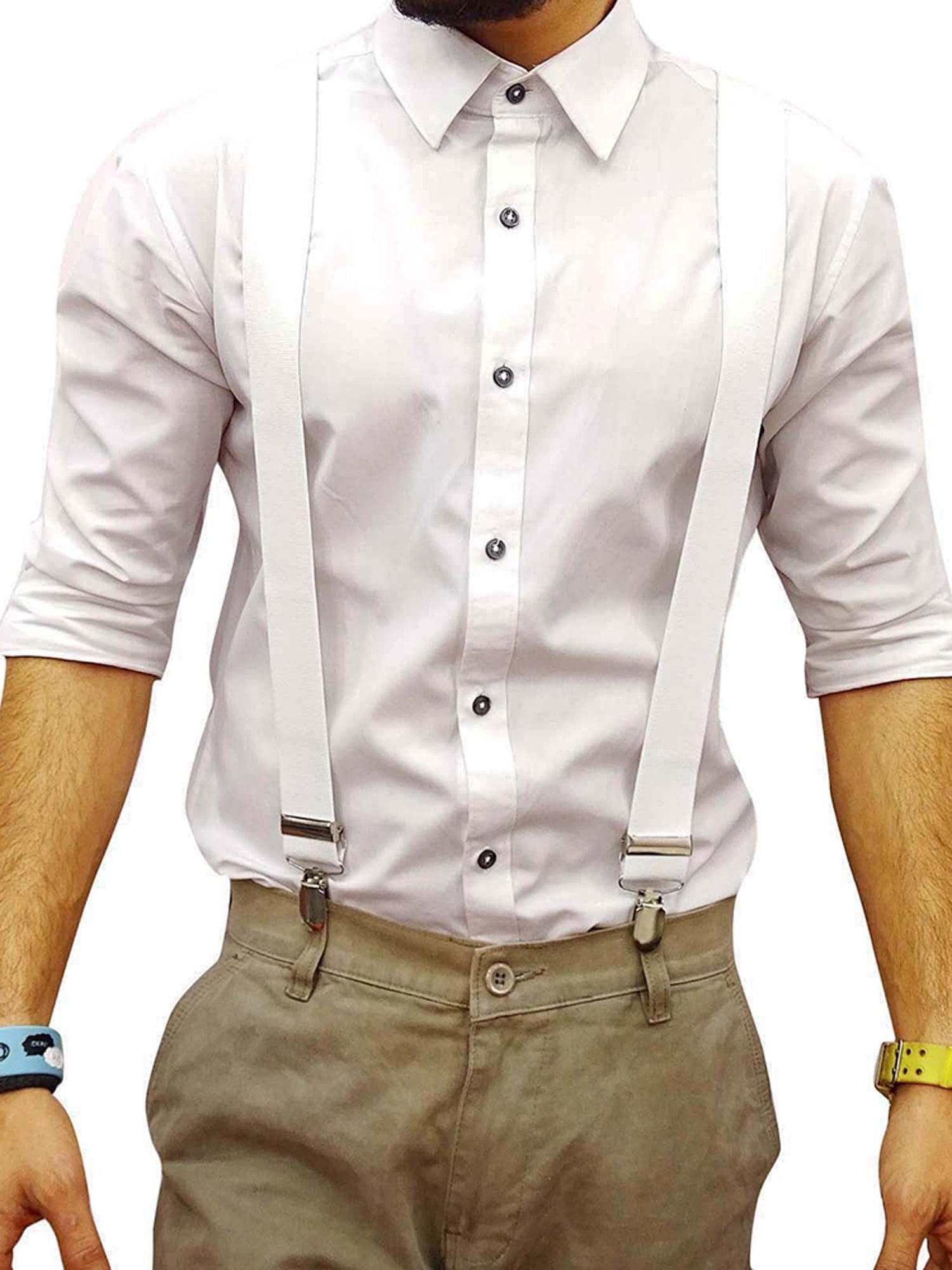 LELINTA Mens Suspenders for Men With Clips Y-Back Clip Suspenders ...