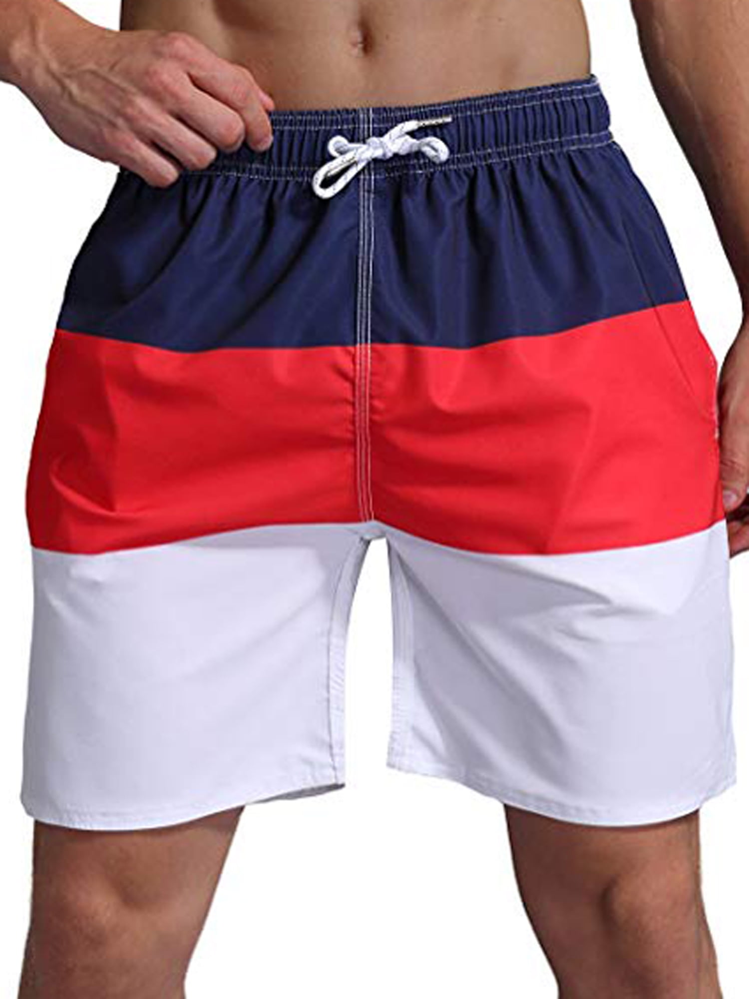 LELINTA Mens Swim Trunks Watershort Swimsuit Board Colorblock Shorts