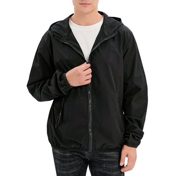 LELINTA Mens Zipper Jacket Casual Hip Hop Windbreaker Sporting Hooded Comfortable Coat Grey/Green Color