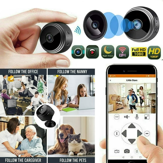 LELINTA Mini Camera Wireless WiFi 1080P Portable Nanny Camera , WiFi Security Camera Real Time Video Recorder 1080P HD Home Security Cams Built-in Battery Recharger