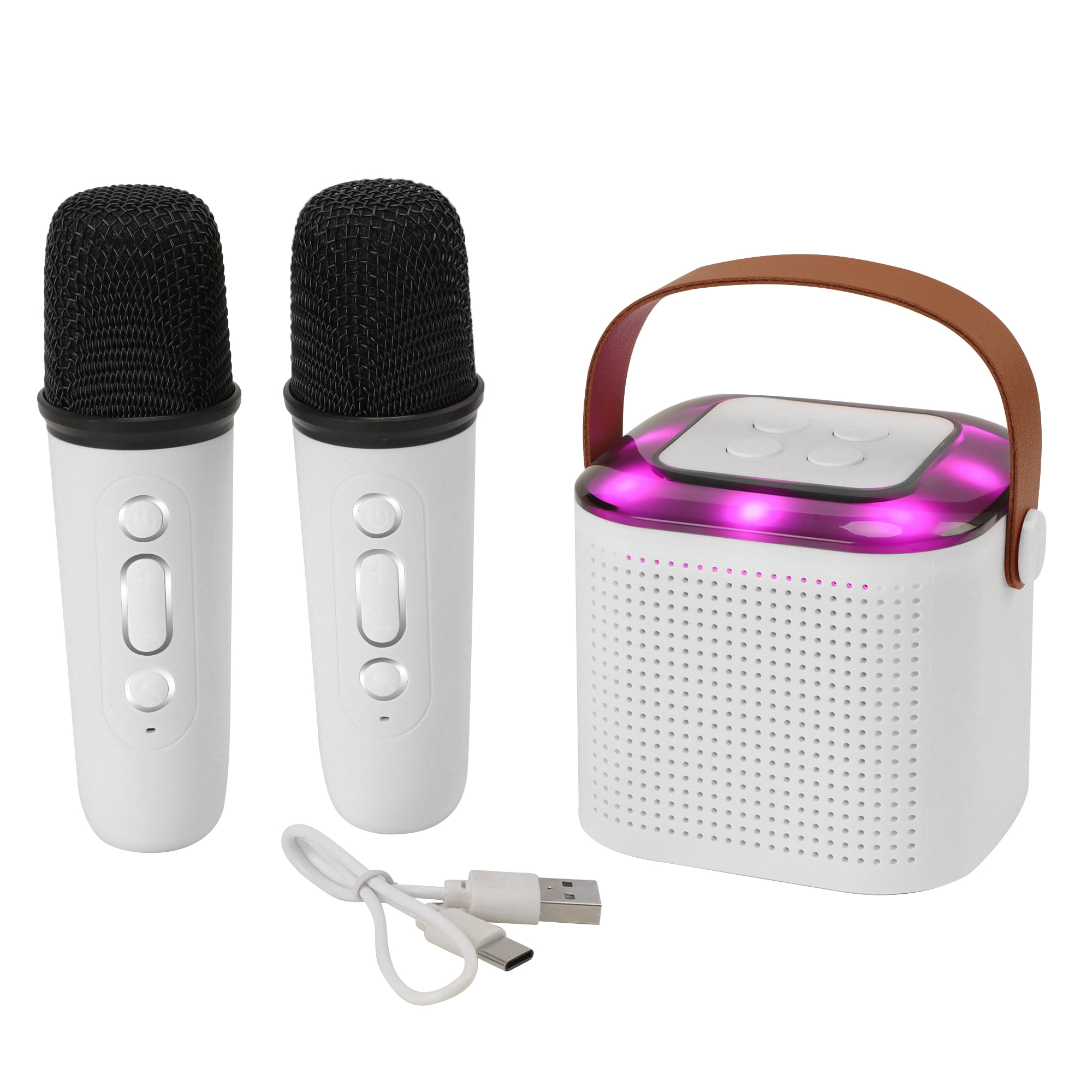 LELINTA Mini Karaoke Machine for Kids Adults, Portable Bluetooth Speaker with 2 Wireless Microphones,Toys Birthday Gifts for Girls Ages 4, 5, 6, 7, 8,9,10,11,12+ Years Old Toddler Teens