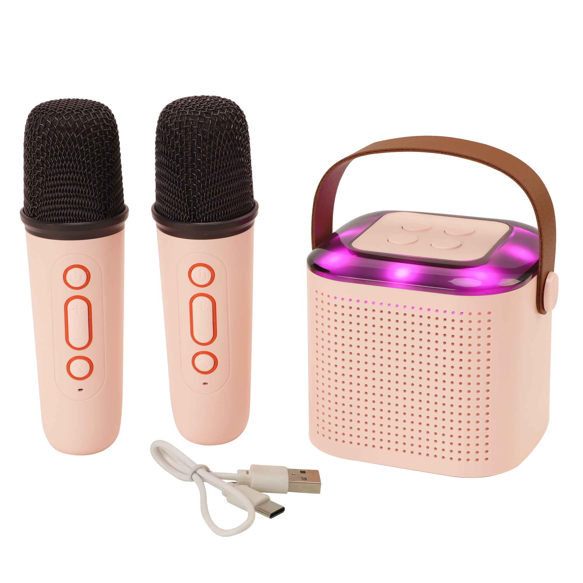 LELINTA Mini Karaoke Machine for Kids Adults, Portable Bluetooth Speaker with 2 Wireless Microphones,Toys Birthday Gifts for Girls Ages 4, 5, 6, 7, 8,9,10,11,12+ Years Old Toddler Teens