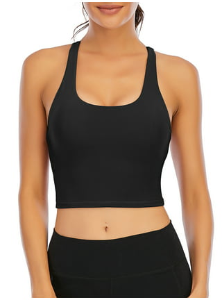 EHQJNJ Camisole Tops for Women Tummy Control Women's Longline Sports Bra  High Impact Yoga Tops Built in Bra Crop Top Sports Bra Wireless Racerback  Bra