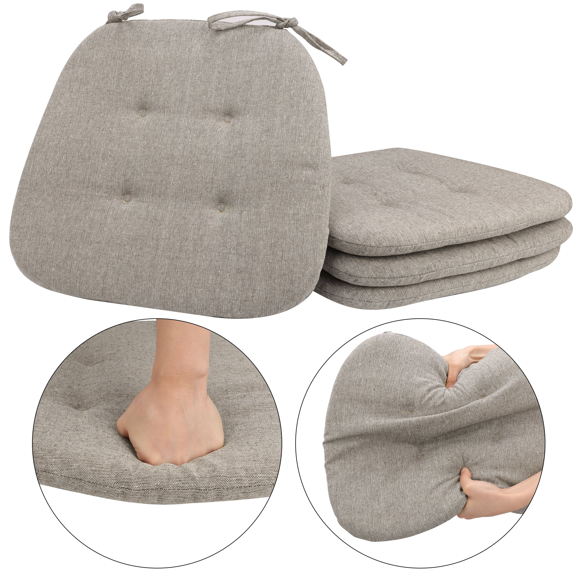 LELINTA Patio Seat Cushions D16 x W17 Inches Outdoor Chair Pads All Weather Chair Cushions for Garden Patio Furniture Chair Home Set of 4