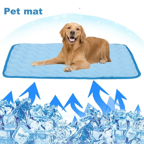 LELINTA Pet Dog Cold Mat, Sleeping Pad Breathable Dog Kennel Sofa Car Seats Dog Cat Bed Mattress Ice Silk Material Dissipates Heat Cold Pad Mat for Small Medium Dogs Cats - S-2XL
