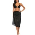 thumbnail image 1 of LELINTA Print Sarong Beachwear Wrap Skirt Summer Pareo Handmade Swimsuit Cover Up Black, 1 of 6