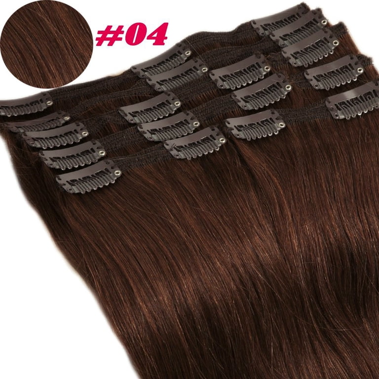 LELINTA Remy Human Clip in Hair Extensions Full Head 8 Piece  display picture 1