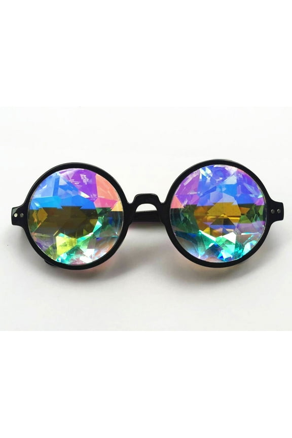 Retro Mosaic Kaleidoscope Sunglasses Special Lens Men Women Designer Cosplay Goggles Glasses Black Clear Pink