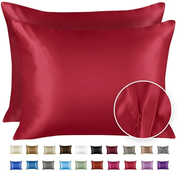LELINTA Satin Silk Pillowcase for Hair and Skin Pillow Cases Standard Size Pillow Cases Queen Size for Cool Sleep and Reduce Acne Super Soft Pillow