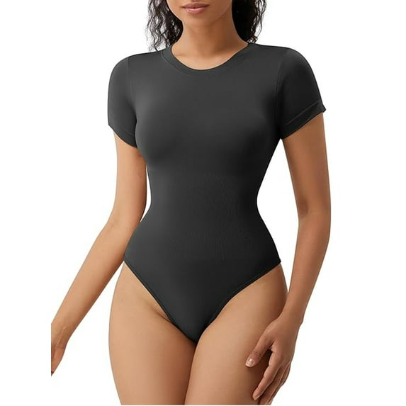 LELINTA Scoop Neck Bodysuit for Women Seamless Tummy Control Shapewear Thong Sculpting Body Shaper
