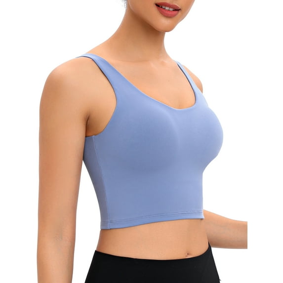 LELINTA Seamless Workout Tank Tops for Women Sexy Medium Support Athletic Camisole Sports Shirts with Removable Cups
