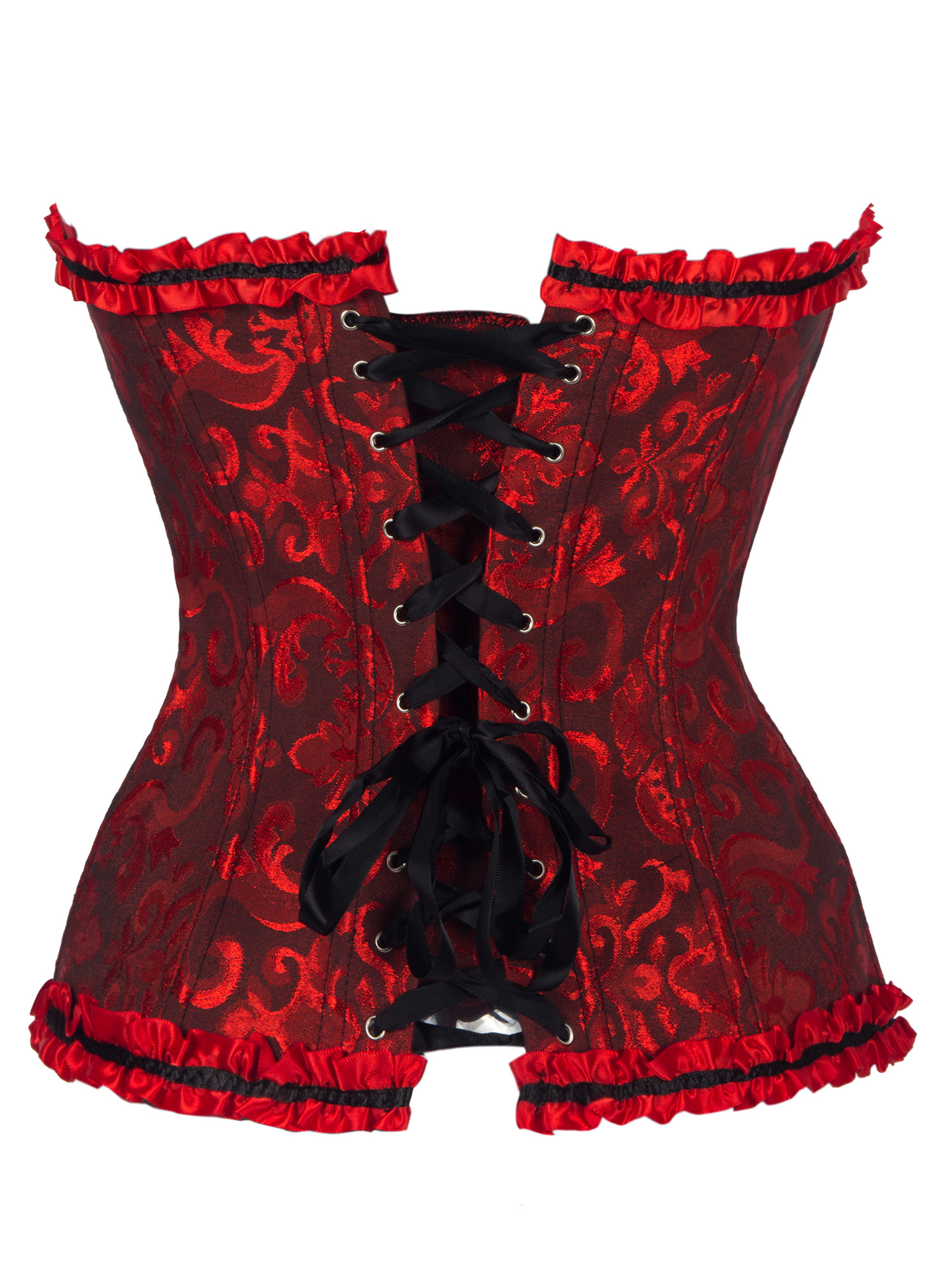 Women's Black Overbust Waist Training Corset – Steampunk Lace Up Bustier, S-6XL