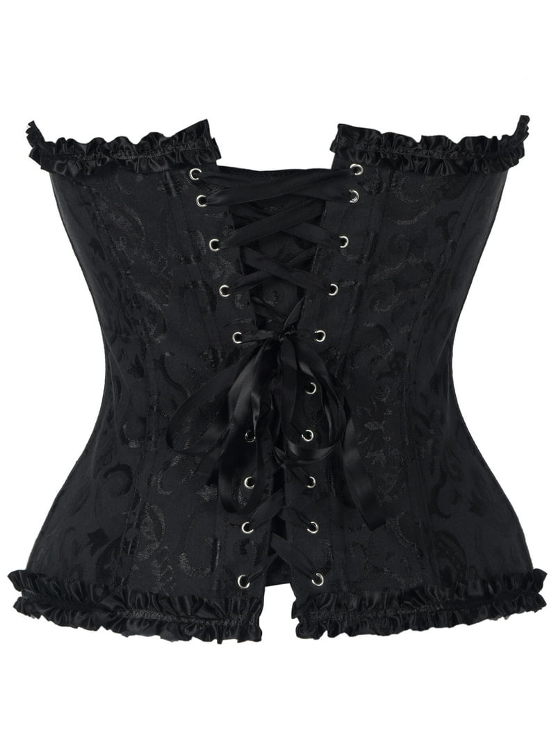 LELINTA Sexy Women's Satin Lace up Overbust Corset Plus Size