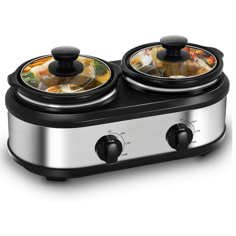 2.5 Qt. Stainless Steel Buffet Server with 2-Crocks 2.5 Qt. Stainless Steel Buffet Server with 2-Crocks
