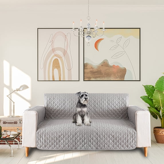 LELINTA Sofa Cushion Cover Couch Cover for Dogs with Elastic Straps Water Resistant Furniture Protector for Pets Couch Cover for 2 Cushion Couch (Loveseat,Sofa)