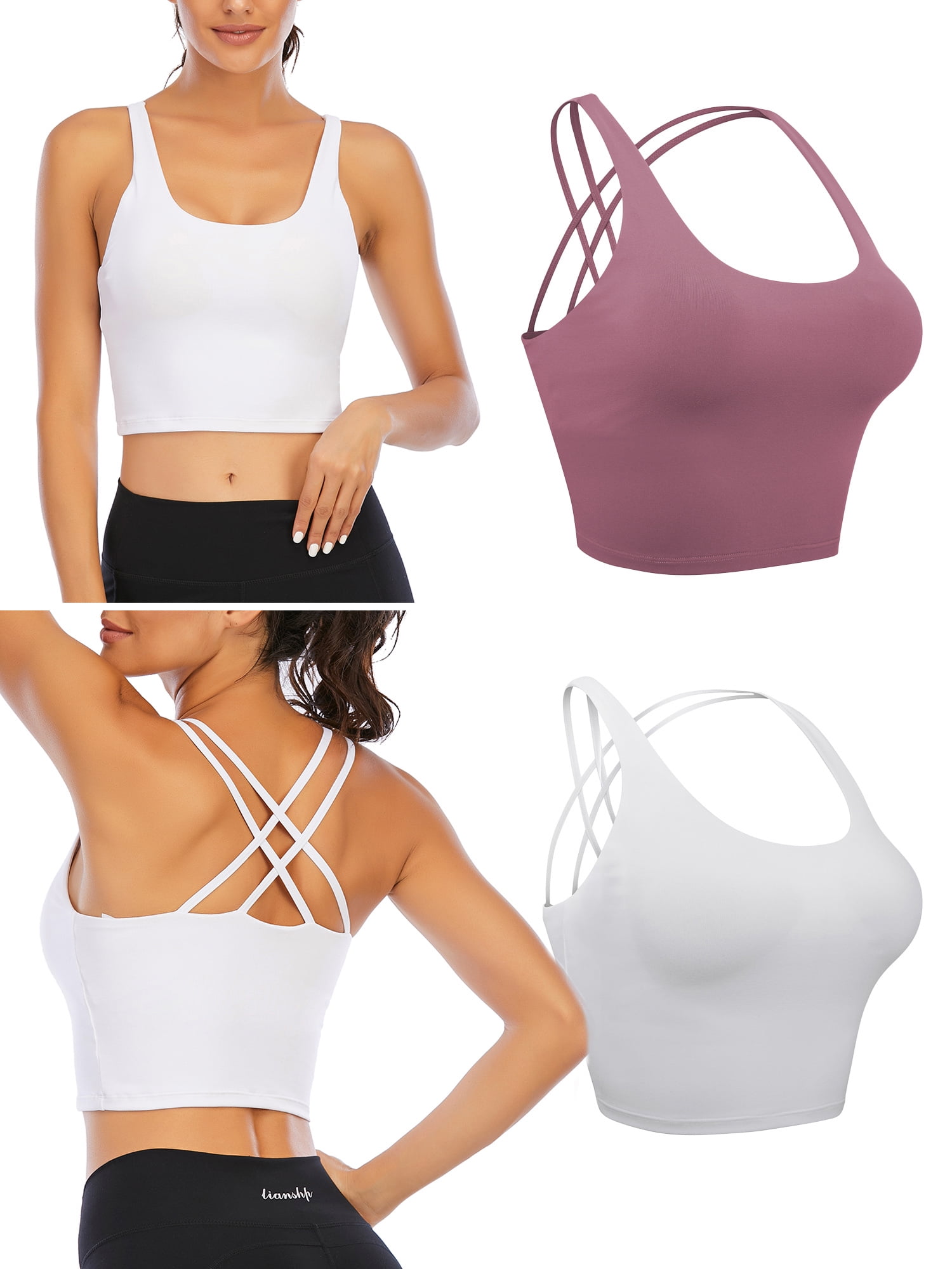 LELINTA Women's Sports Bra High Impact Support Mesh Racerback Workout Bras  with Removable Pads Yoga Bras