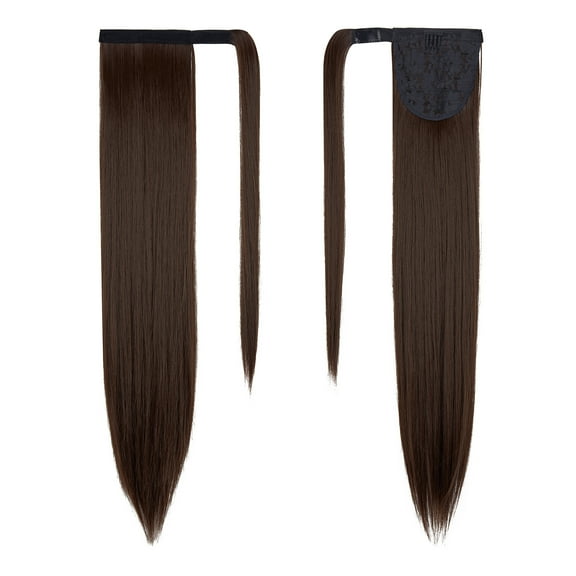 LELINTA Straight Ponytail Extension 20"/28" Clip in on Wrap Around Drawstring Ponytail Hair Extension Long Synthetic Hair Pieces for Women - 140-160G # Bleach Blonde(11colors)