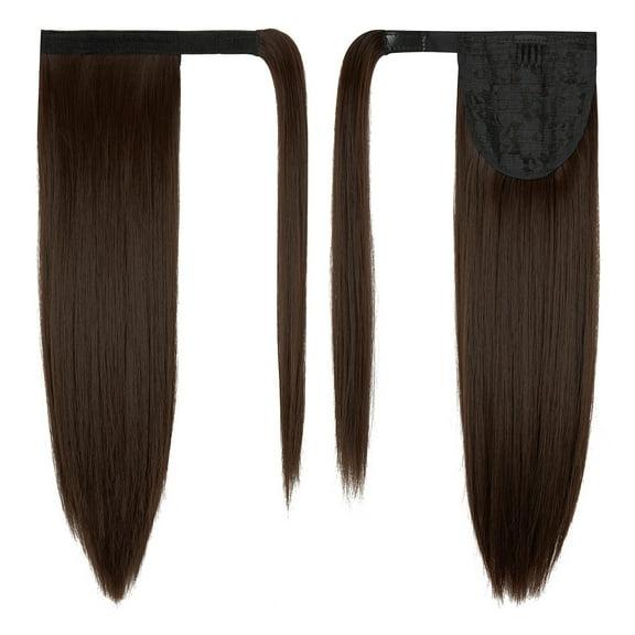 LELINTA Straight Ponytail Extension 20"/28" Clip in on Wrap Around Drawstring Ponytail Hair Extension Long Synthetic Hair Pieces for Women - 140-160G # Bleach Blonde(11colors)