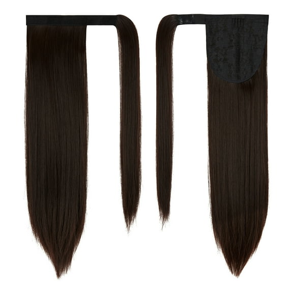 LELINTA Straight Ponytail Extension 20"/28" Clip in on Wrap Around Drawstring Ponytail Hair Extension Long Synthetic Hair Pieces for Women - 140-160G # Bleach Blonde(11colors)