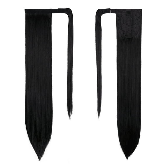 LELINTA Straight Ponytail Extension 20"/28" Clip in on Wrap Around Drawstring Ponytail Hair Extension Long Synthetic Hair Pieces for Women - 140-160G # Bleach Blonde(11colors)