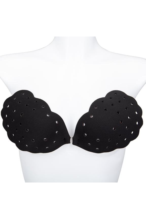 Strapless Self Adhesive Bra, Reusable Push Up Invisible Silicone Bras for Women with Drawstring Suit For Backless Dresses Wedding Party, Multiple Styles and Sizes, Beige/ Black/ Grey