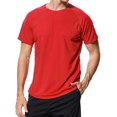 thumbnail image 1 of LELINTA Striped T Shirt for Men Crew Neck Tee Stripe Slim Fit Cotton Top Male Casual Red and White Striped, 1 of 8